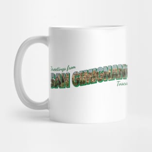 Greetings from San Gimignano Vintage style retro souvenir Mug